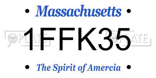 1FFK35 Massachusetts License Plate