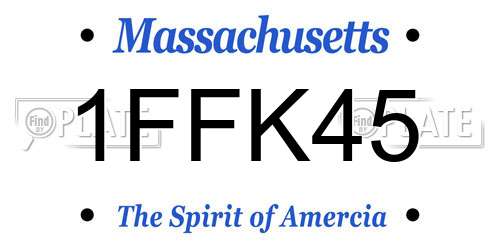 1FFK45 Massachusetts License Plate