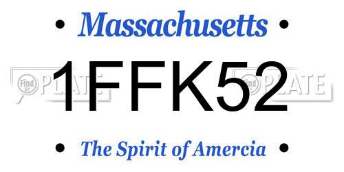 1FFK52 Massachusetts License Plate