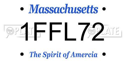 1FFL72 Massachusetts License Plate