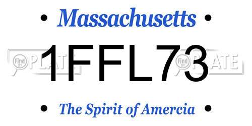 1FFL73 Massachusetts License Plate