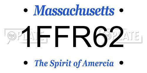 1FFR62 Massachusetts License Plate