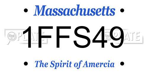 1FFS49 Massachusetts License Plate