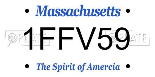 1FFV59 Massachusetts License Plate
