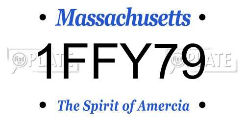 1FFY79 Massachusetts License Plate