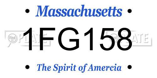 1FG158 Massachusetts License Plate