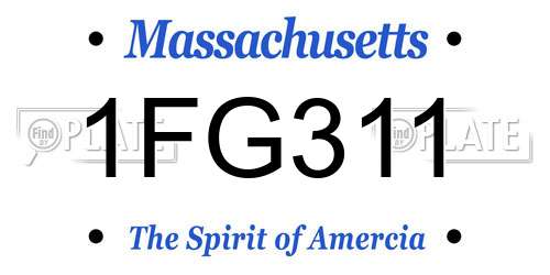 1FG311 Massachusetts License Plate