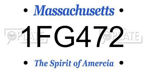 1FG472 Massachusetts License Plate