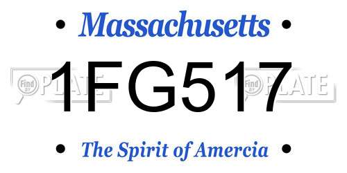 1FG517 Massachusetts License Plate
