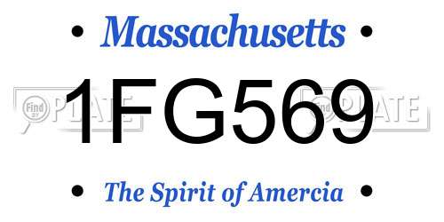 1FG569 Massachusetts License Plate