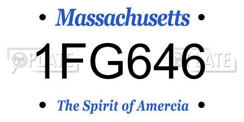 1FG646 Massachusetts License Plate