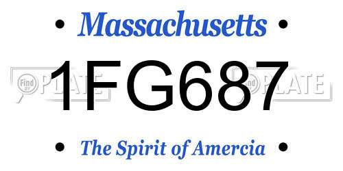 1FG687 Massachusetts License Plate