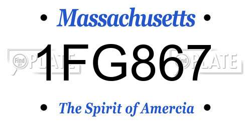 1FG867 Massachusetts License Plate