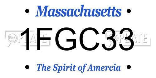 1FGC33 Massachusetts License Plate