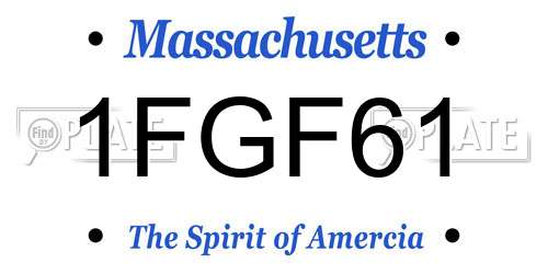 1FGF61 Massachusetts License Plate