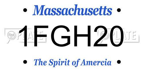1FGH20 Massachusetts License Plate