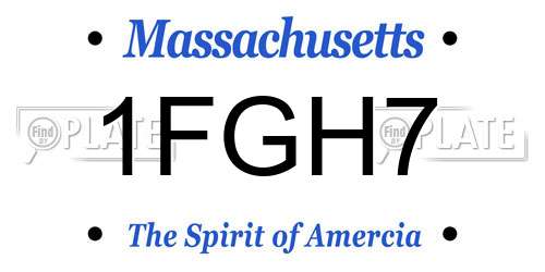 1FGH7 Massachusetts License Plate