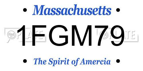1FGM79 Massachusetts License Plate
