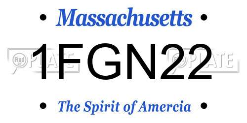 1FGN22 Massachusetts License Plate