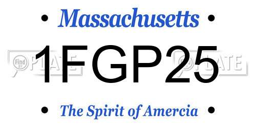 1FGP25 Massachusetts License Plate