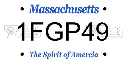 1FGP49 Massachusetts License Plate