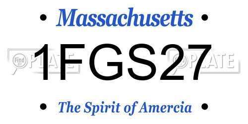 1FGS27 Massachusetts License Plate