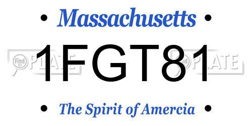 1FGT81 Massachusetts License Plate