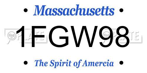 1FGW98 Massachusetts License Plate