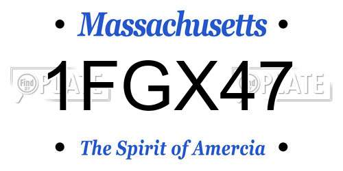 1FGX47 Massachusetts License Plate