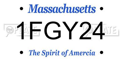 1FGY24 Massachusetts License Plate