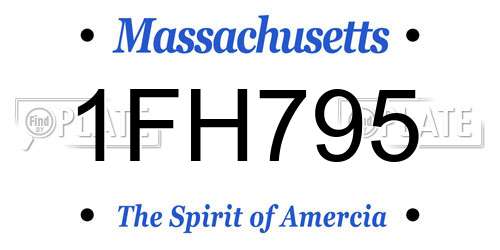 1FH795 Massachusetts License Plate