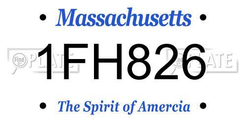 1FH826 Massachusetts License Plate