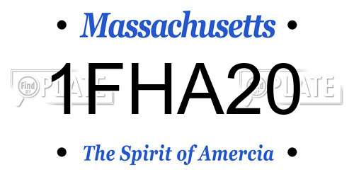1FHA20 Massachusetts License Plate