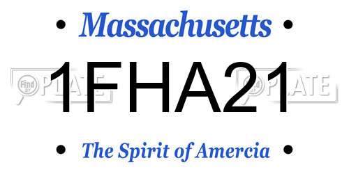 1FHA21 Massachusetts License Plate