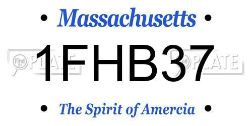 1FHB37 Massachusetts License Plate
