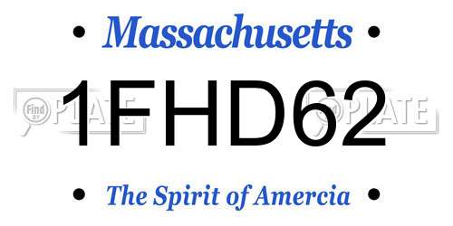 1FHD62 Massachusetts License Plate