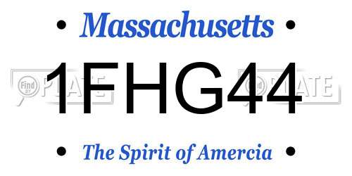 1FHG44 Massachusetts License Plate