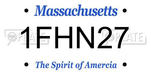 1FHN27 Massachusetts License Plate