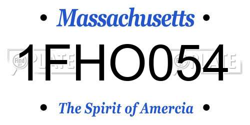 1FHO054 Massachusetts License Plate
