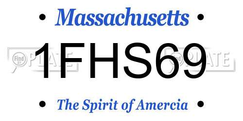 1FHS69 Massachusetts License Plate