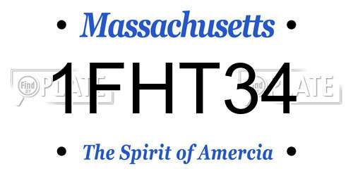 1FHT34 Massachusetts License Plate