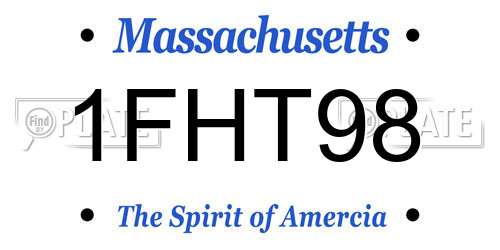 1FHT98 Massachusetts License Plate