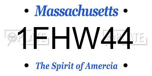 1FHW44 Massachusetts License Plate
