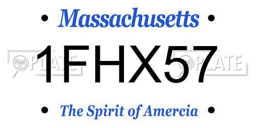 1FHX57 Massachusetts License Plate