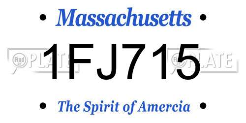 1FJ715 Massachusetts License Plate