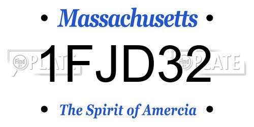 1FJD32 Massachusetts License Plate