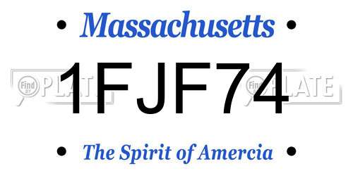 1FJF74 Massachusetts License Plate