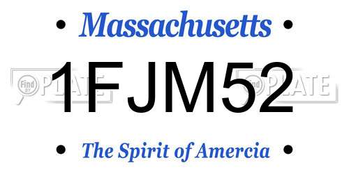 1FJM52 Massachusetts License Plate