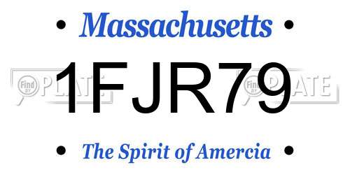 1FJR79 Massachusetts License Plate