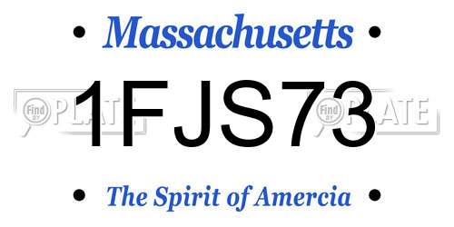 1FJS73 Massachusetts License Plate